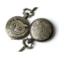 Vinage Quartz Owl Pocket Watch with Chain